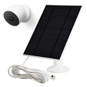 Karotto solar panel charger for Nest Cam—outdoor/indoor use with sunlight-ready placement.