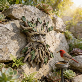 KARSTSYLVA garden decor mounted on a tree trunk for charm