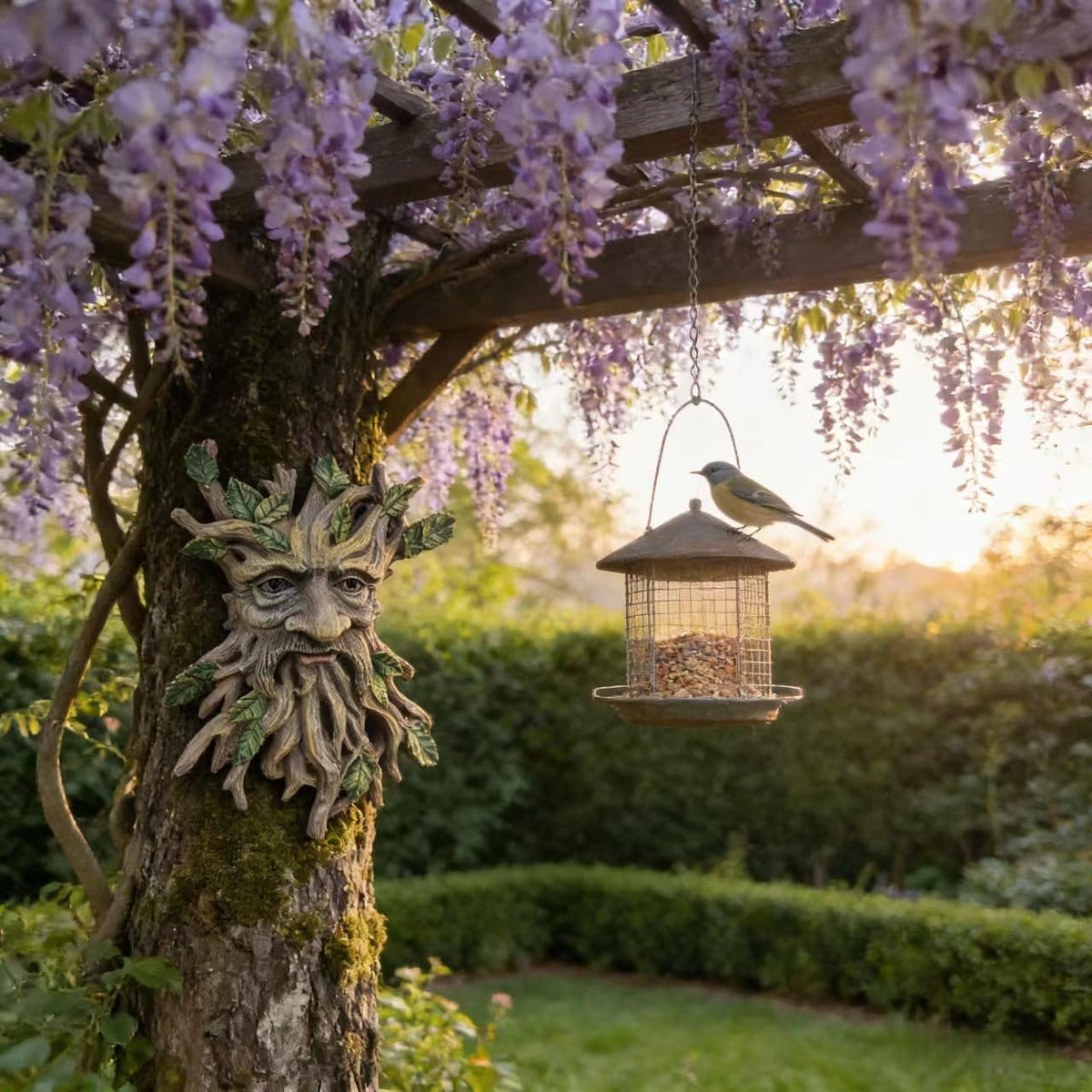 KARSTSYLVA outdoor wall mount displays vibrant leaves and facial detail