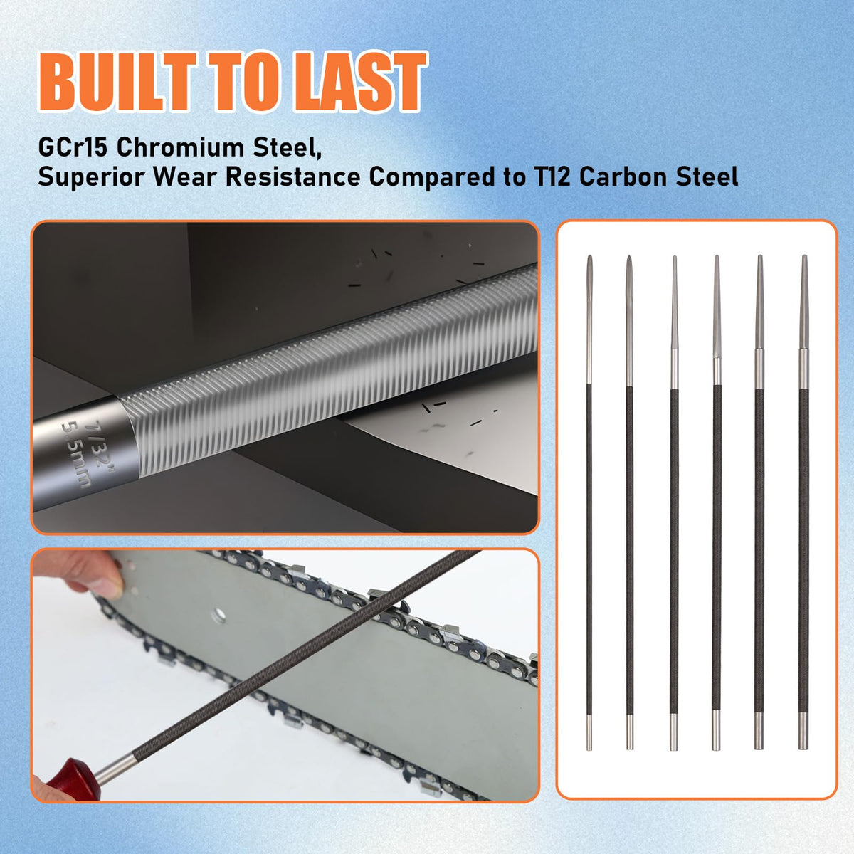 Karvayna eleven-sixty-fourth-inch file for detailed edge care on fine chains