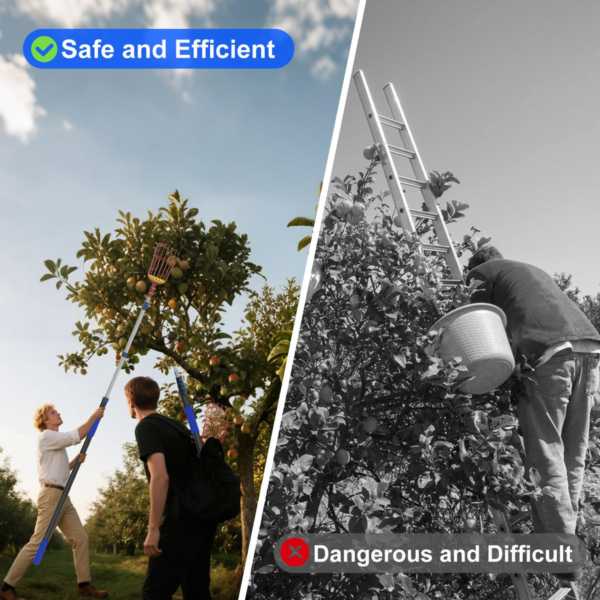 Karveden ergonomic grip helps steady fruit grabbing at height