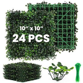 KASZOO artificial grass wall panel 10x10 close-up showing interlocking connectors for easy DIY decor