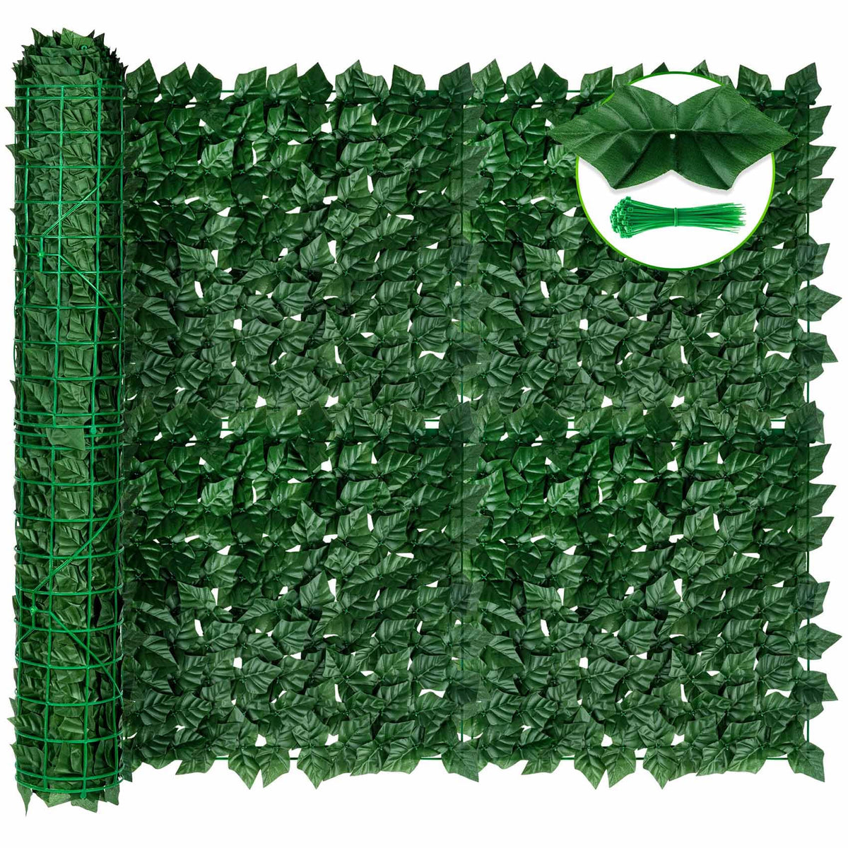 KASZOO artificial ivy privacy fence dense panel enhances balcony privacy.