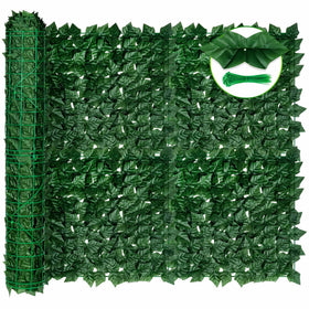KASZOO artificial ivy privacy fence dense panel enhances balcony privacy.