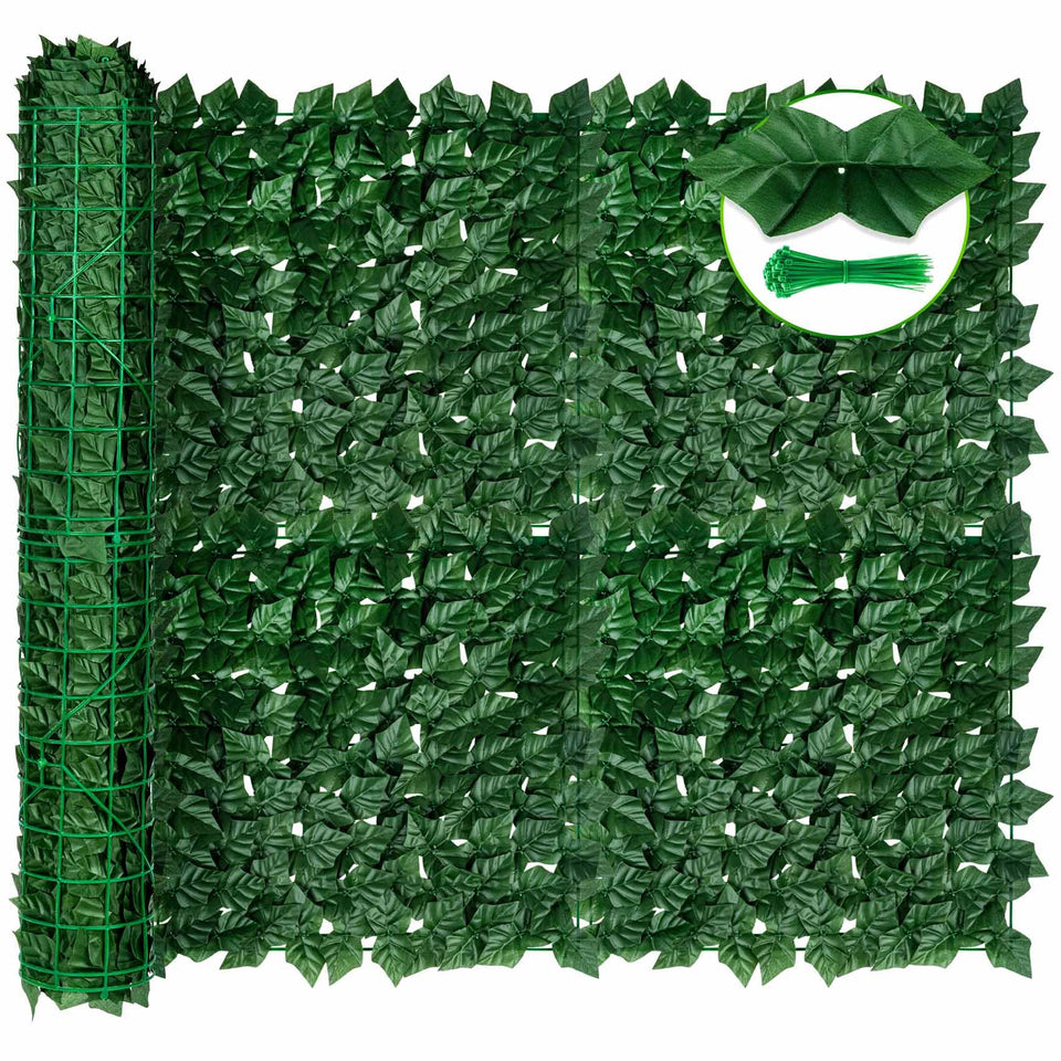 KASZOO artificial ivy privacy fence dense panel enhances balcony privacy.
