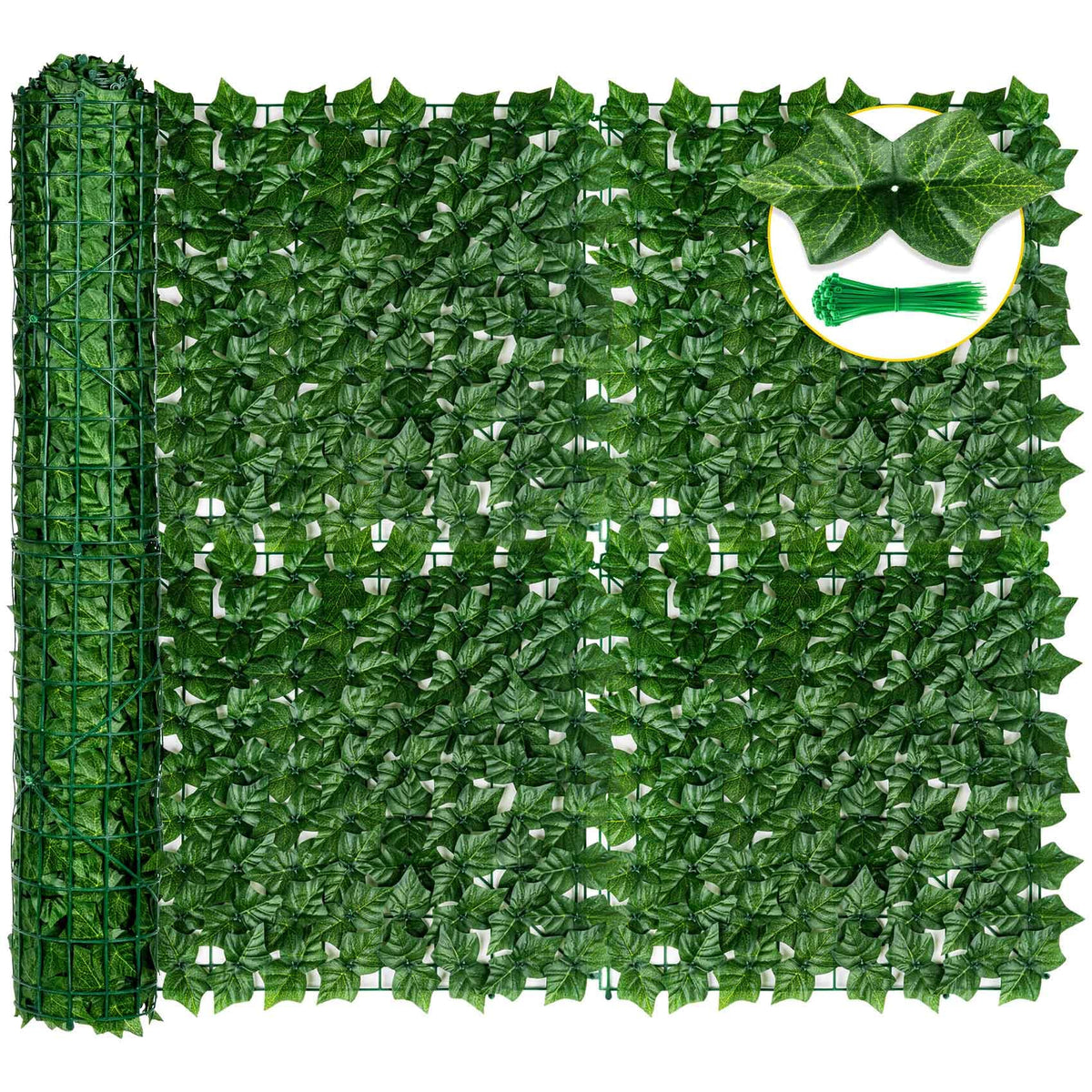 KASZOO artificial ivy privacy fence panel 01 showing lush leaves for balcony privacy and airflow