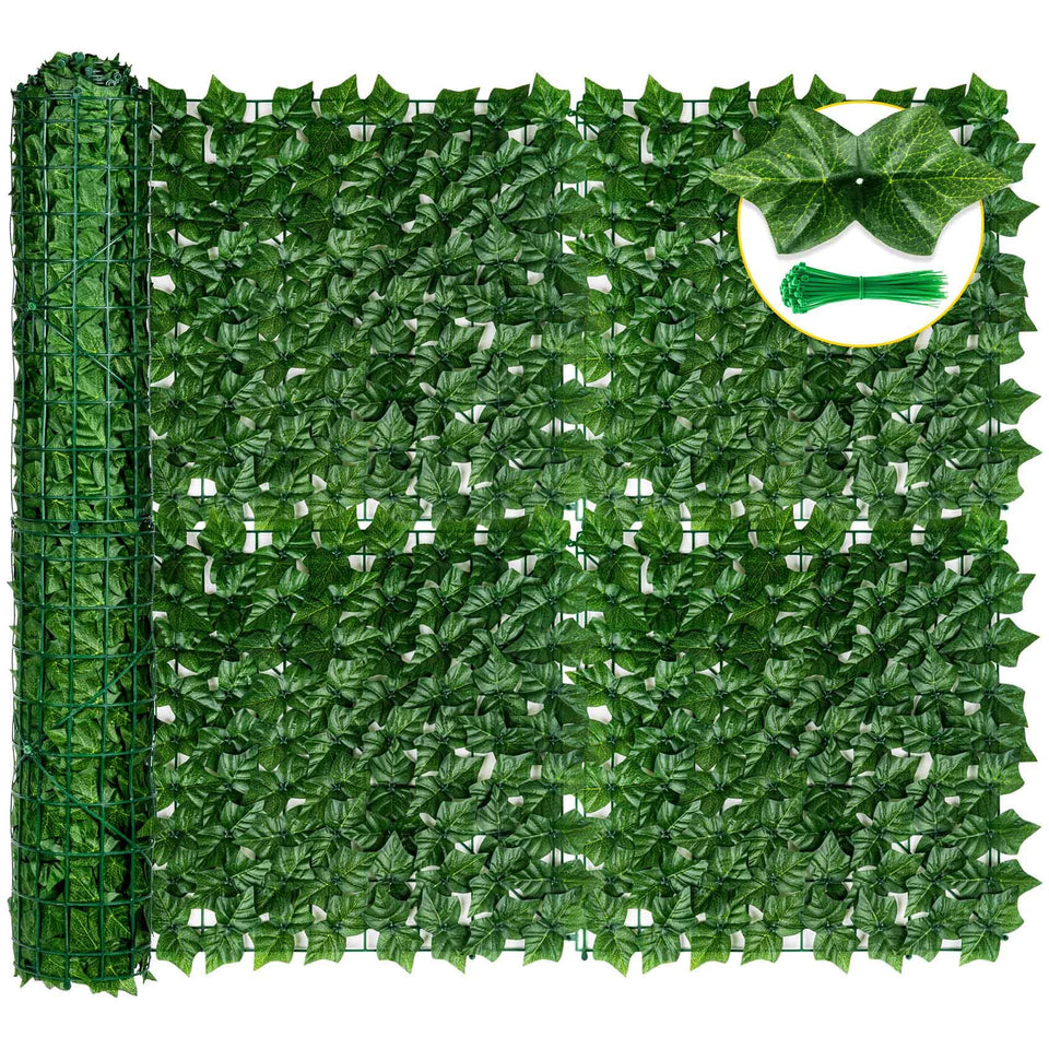 KASZOO artificial ivy privacy fence panel 01 showing lush leaves for balcony privacy and airflow