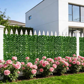 KASZOO artificial ivy privacy fence panel 02 demonstrates breathable design for cooler patio areas