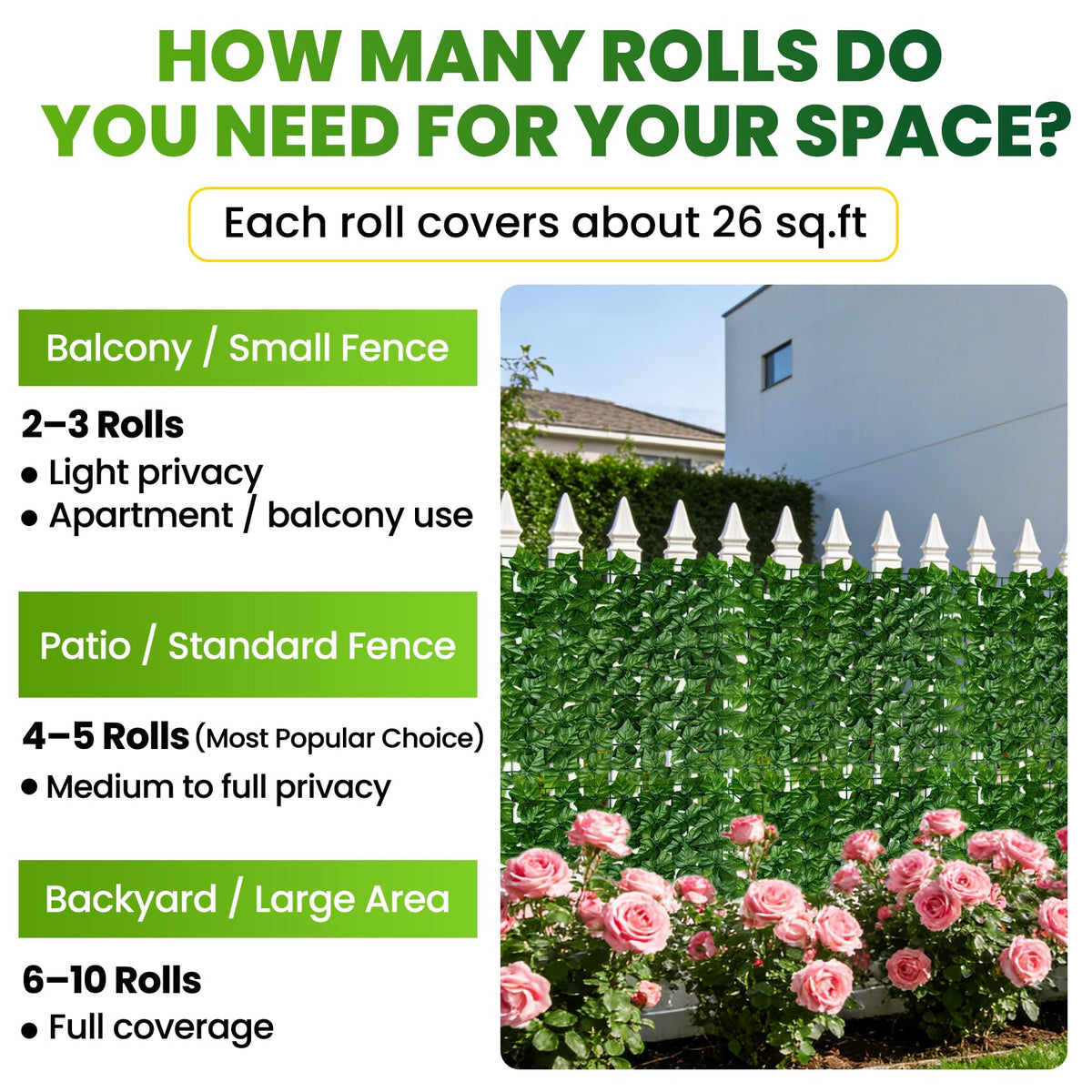 KASZOO artificial ivy privacy fence panel 04 shows UV-resistant, weatherproof durability outdoors