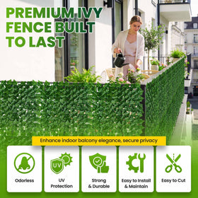 KASZOO artificial ivy privacy fence panel 08 suitable for indoor or outdoor installation