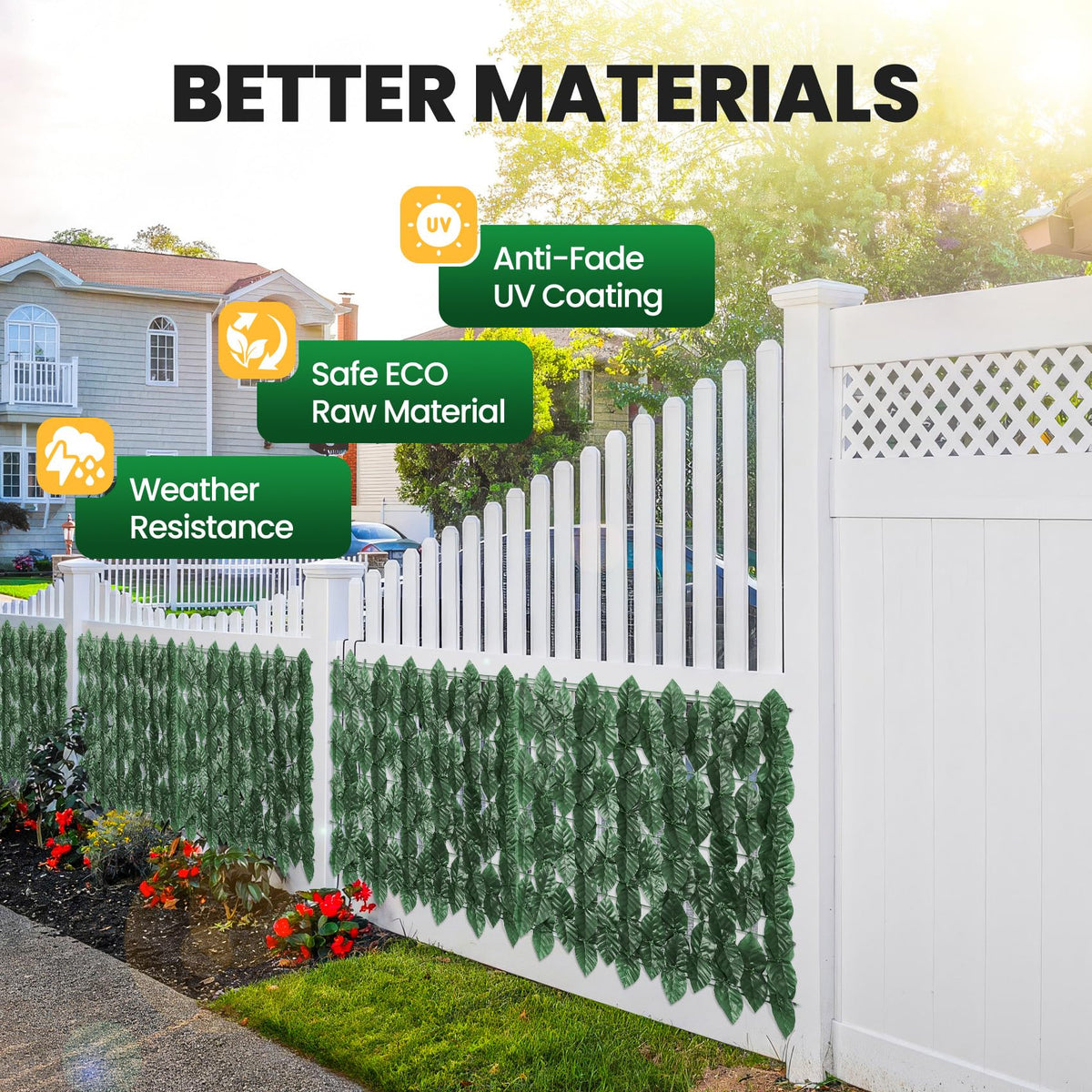 KASZOO outdoor privacy screen enhances balcony and patio spaces.
