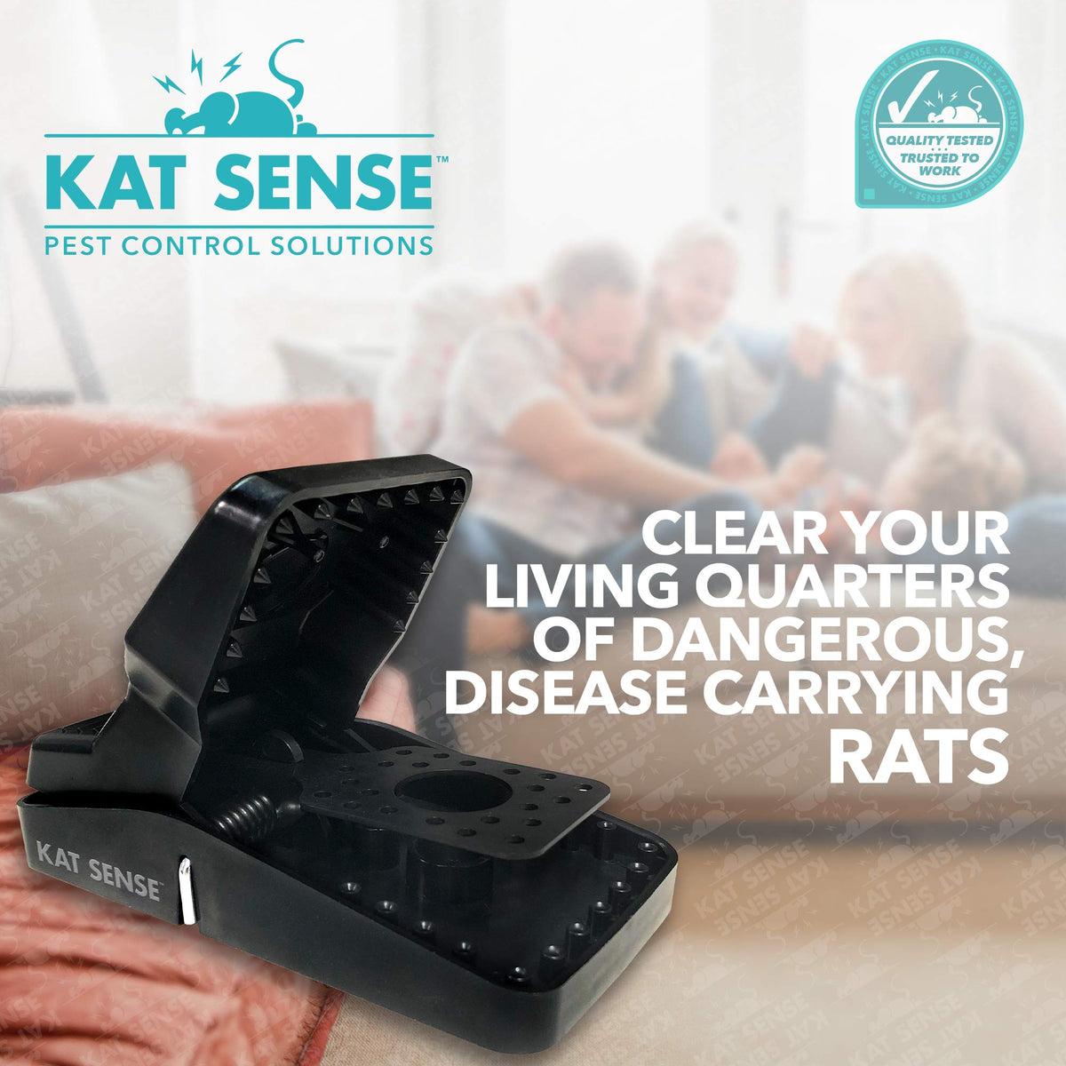 Kat Sense reinforced jaw snap trap designed for repeated use