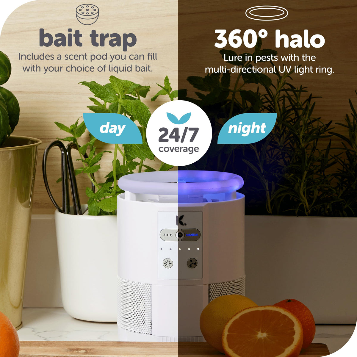 Katchy Duo 360-degree ring light draws bugs from all directions