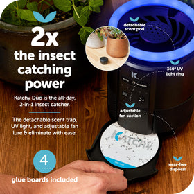 Katchy Duo scent pod lures fruit flies and gnats with scent