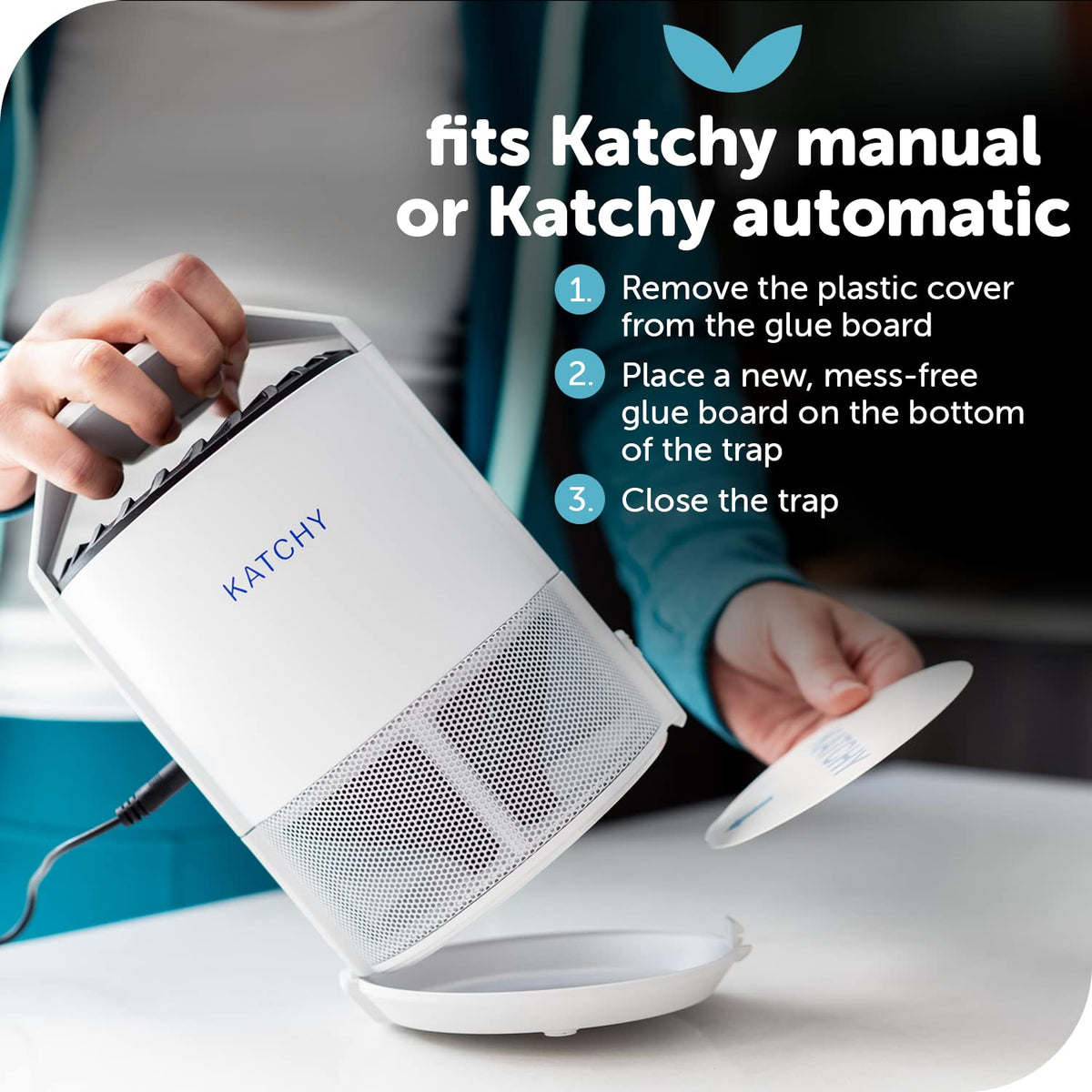 KATCHY peel-off protective layer reveals sticky surface before use