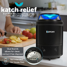 KATCHY indoor trap side view showing compact footprint blending with decor.