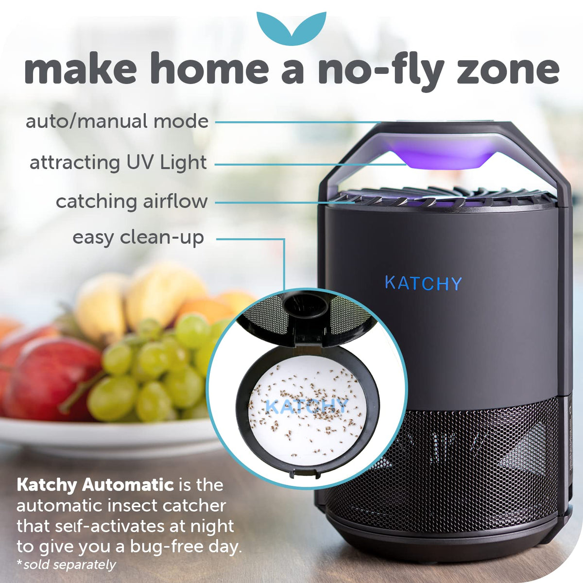 KATCHY Original trap bottom mount shows how to position the refill.