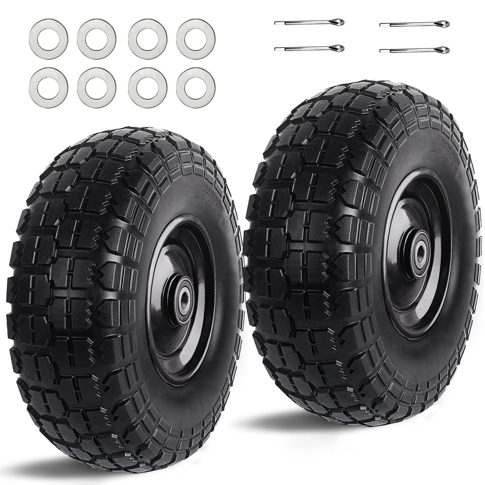 Kavedodu 12-inch flat-free tire assembly for reliable hand trucks and carts.