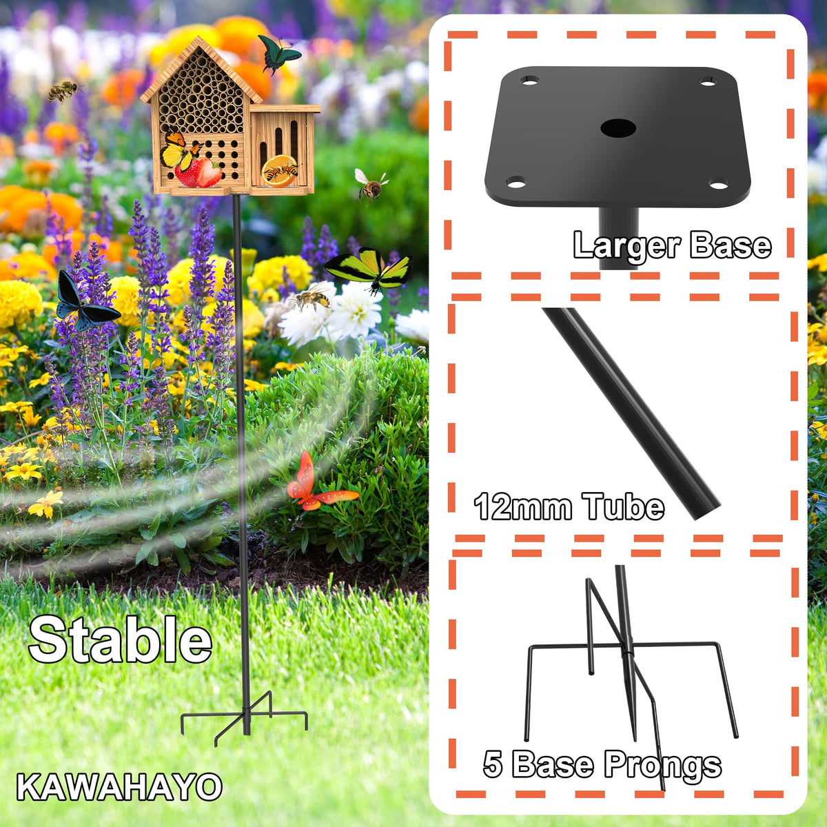 KAWAHAYO Mason Bee House package contents show all included accessories