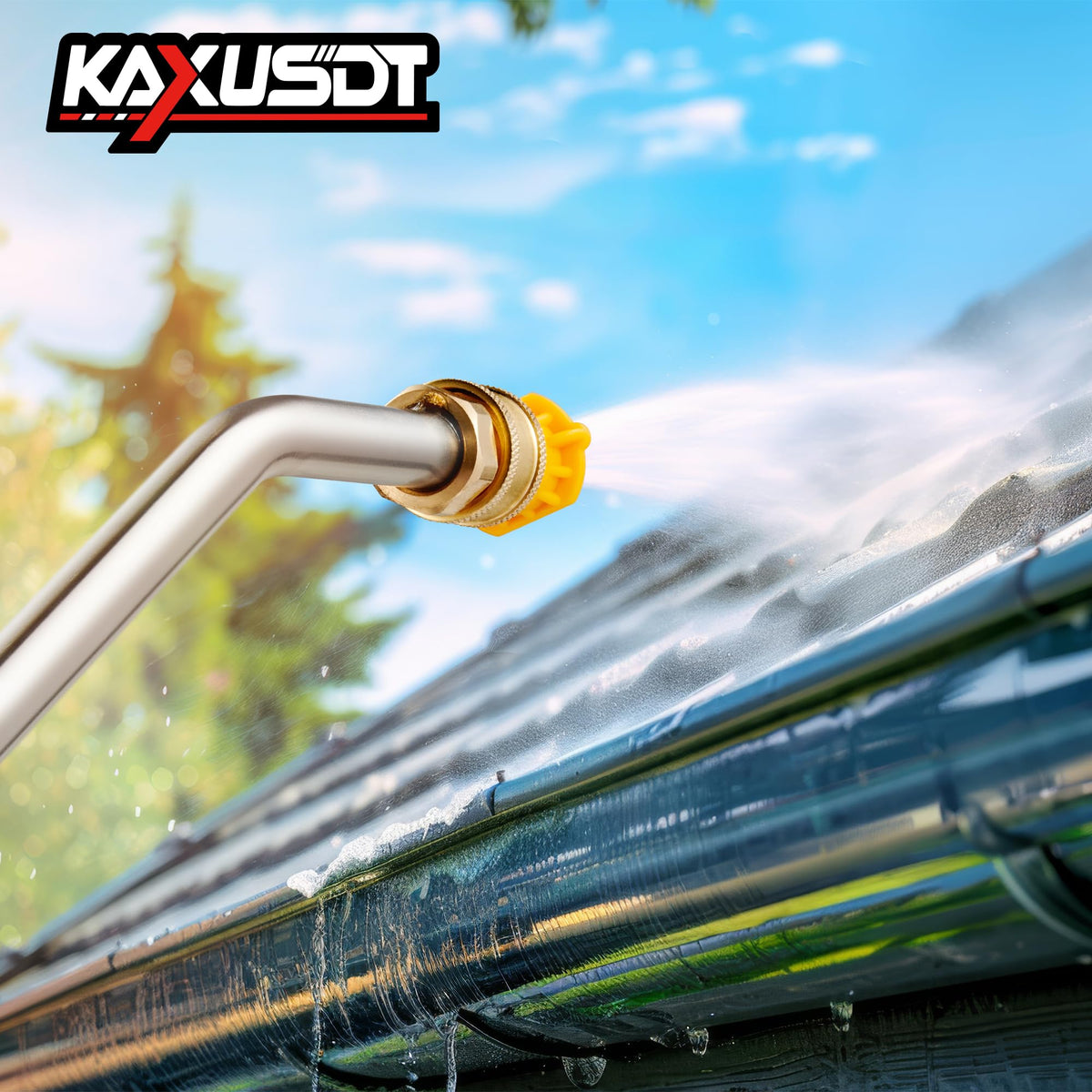 KAXUSDT seven nozzle tips offer versatile washing angles for different surfaces.