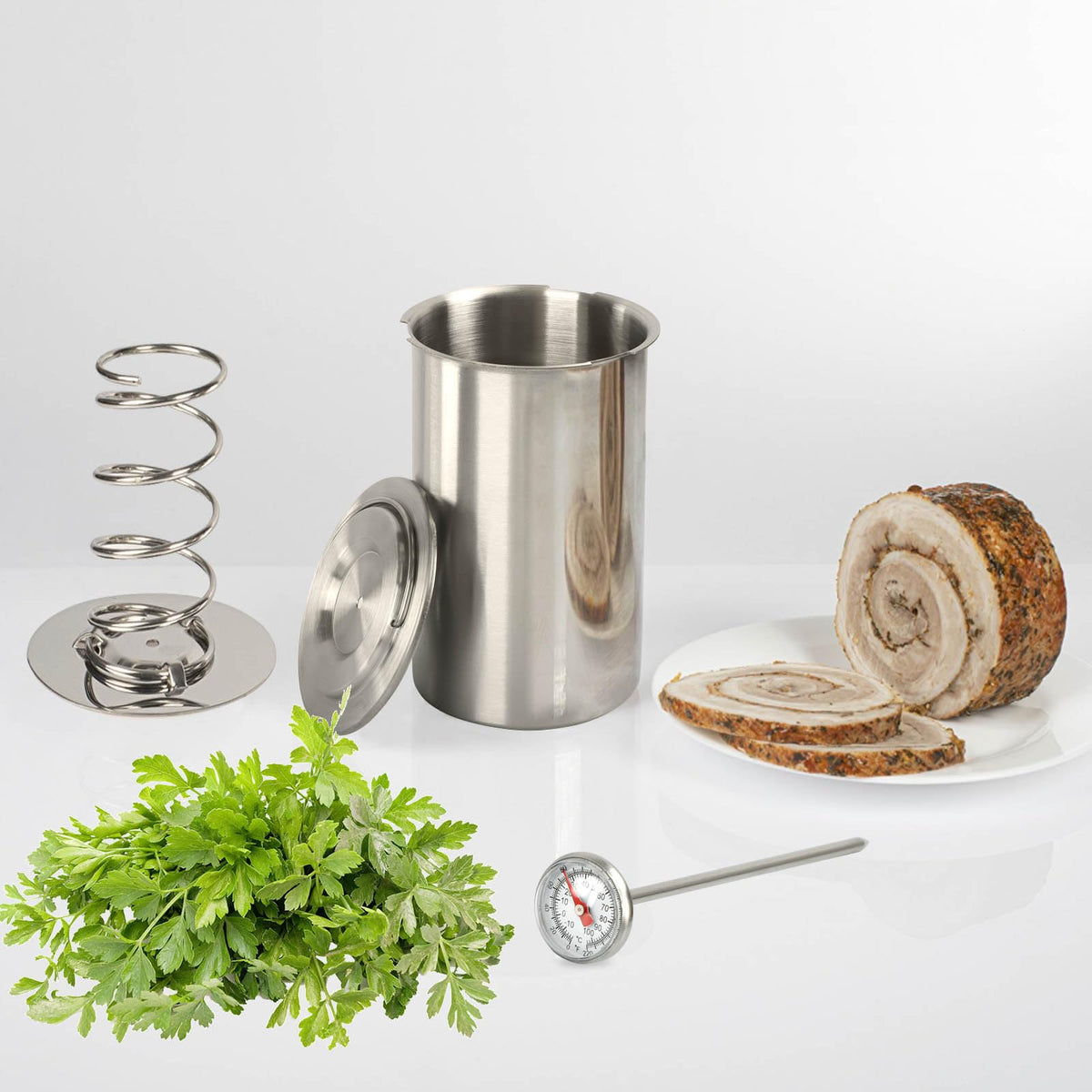 KayCrown Ham Maker thermometer feature shows precise cooking guidance