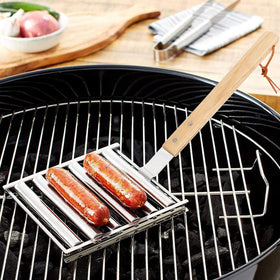 KAYCROWN hot dog roller holding five sausages for efficient cooking