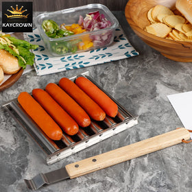 KAYCROWN hot dog roller in action during grilling