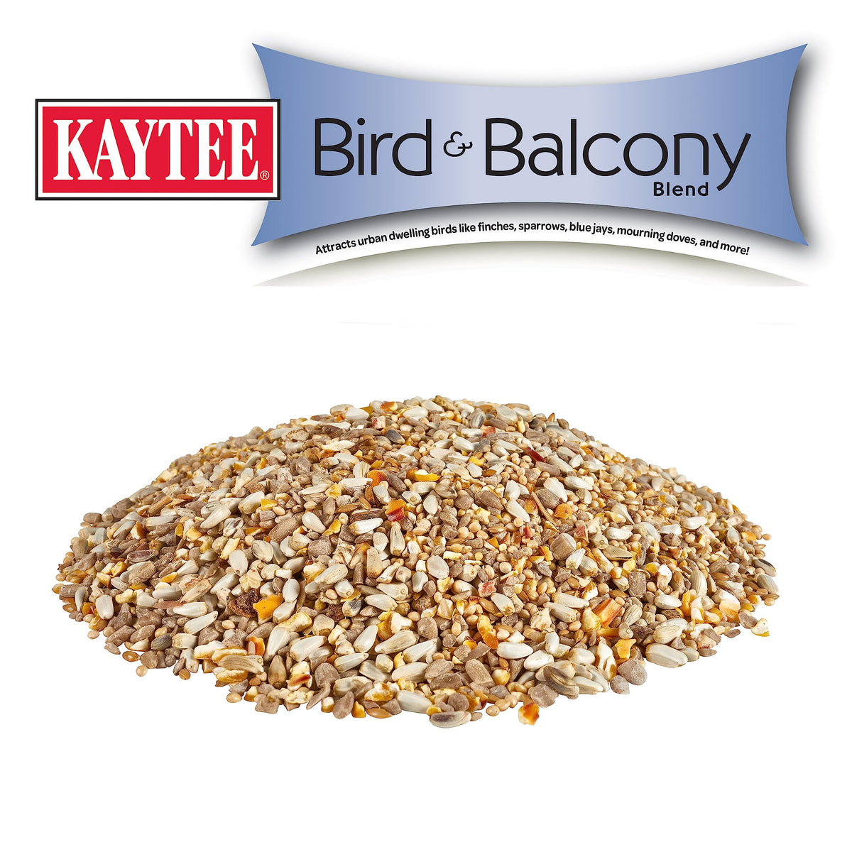 Kaytee Bird & Balcony No Mess Seed Blend with a rail feeder encourages sparrows at dawn