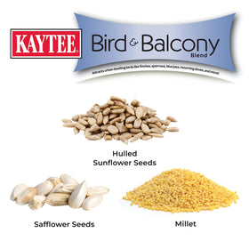 Kaytee Bird & Balcony No Mess Seed Blend ideal for apartment feeders on a balcony