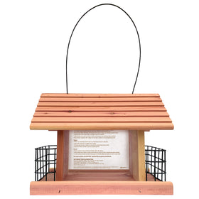 Kaytee Cedar Seed and Suet Feeder side holds suet treats for visiting birds.