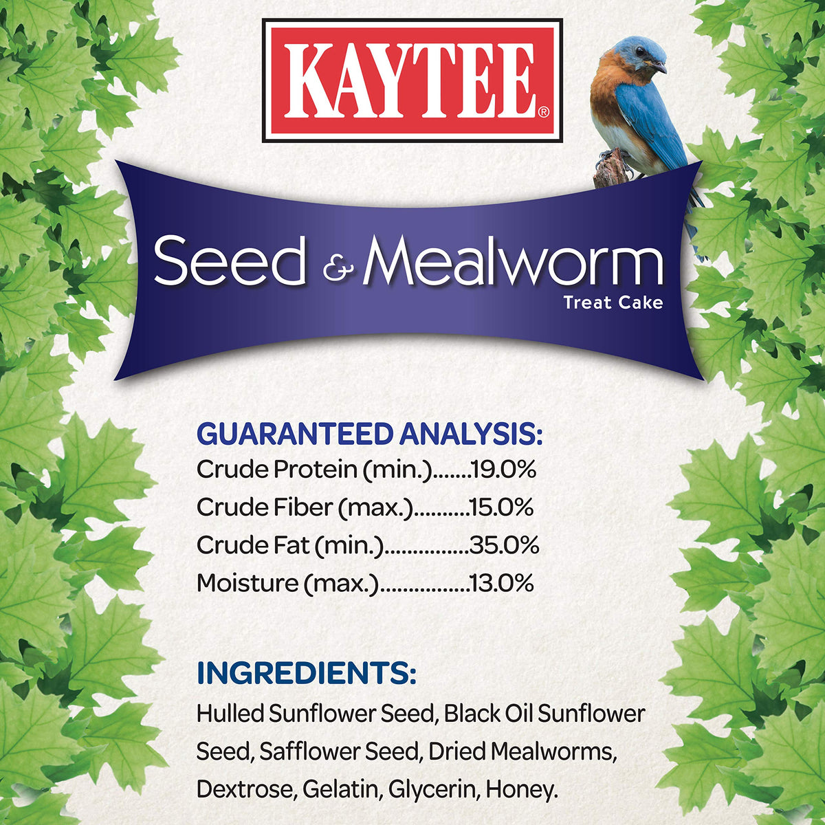 Kaytee easy-to-use seed cake fits standard seed or suet feeders