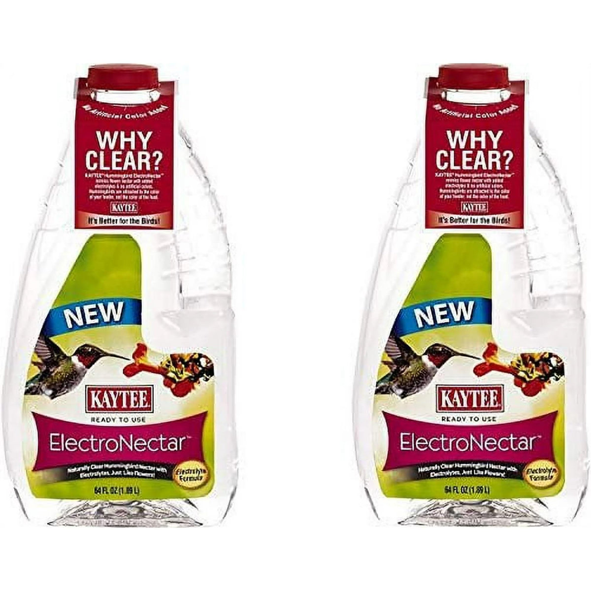 Kaytee Electro Nectar 64oz bottle with clear formula for natural feeding