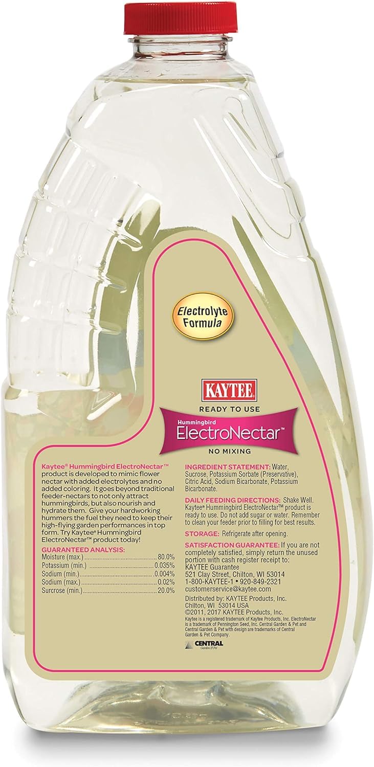 Kaytee electrolyte-infused nectar supports energy during quick hummingbird flights
