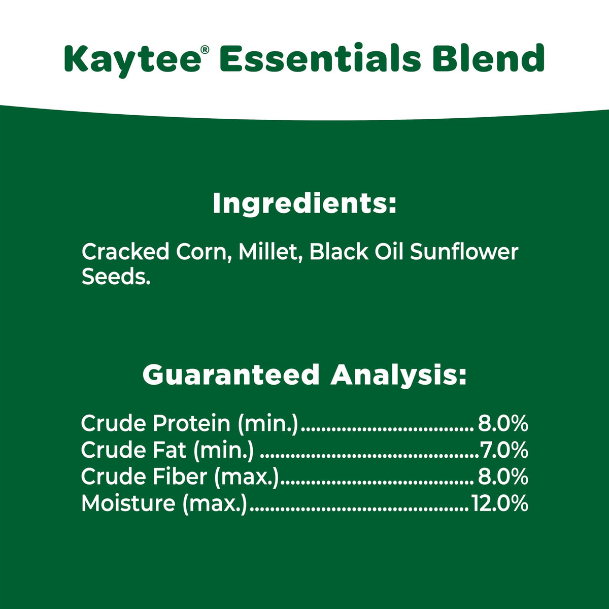 Kaytee Essentials Blend backyard birds feeding captures year-round interest.