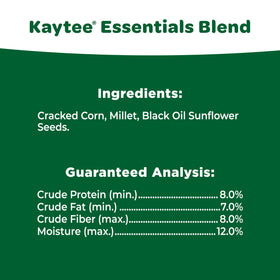 Kaytee Essentials Blend backyard birds feeding captures year-round interest.