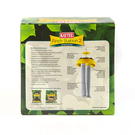 Kaytee Finch Station 2 in use with finches enjoying the soft mesh sock feeder.