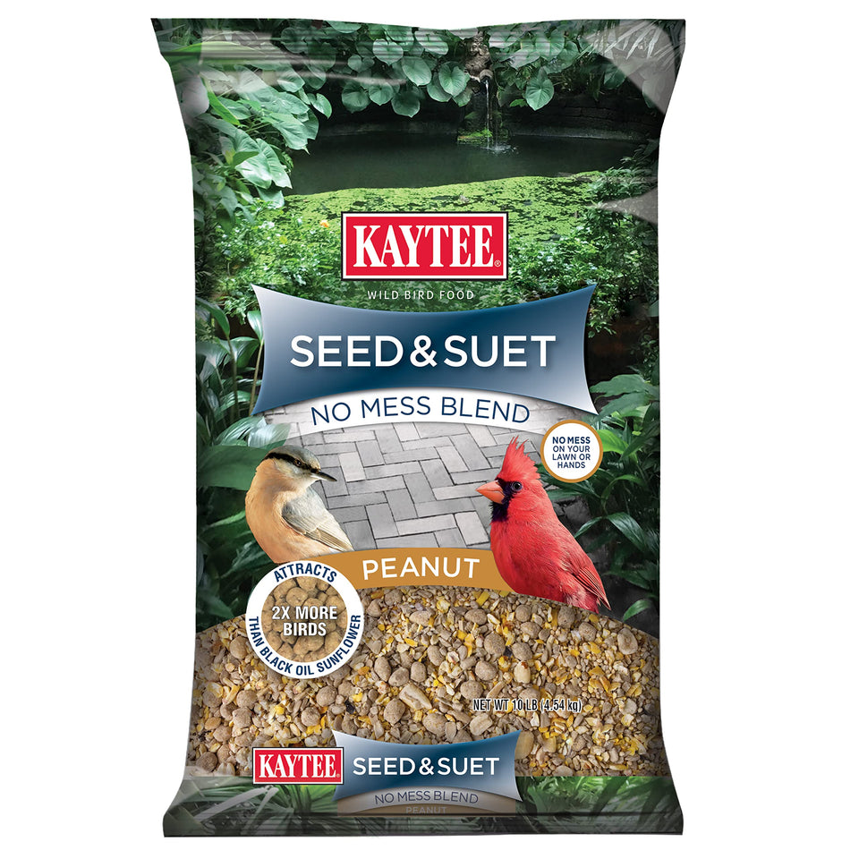 Kaytee Seed & Suet No Mess bag for convenient, mess-free feeding.