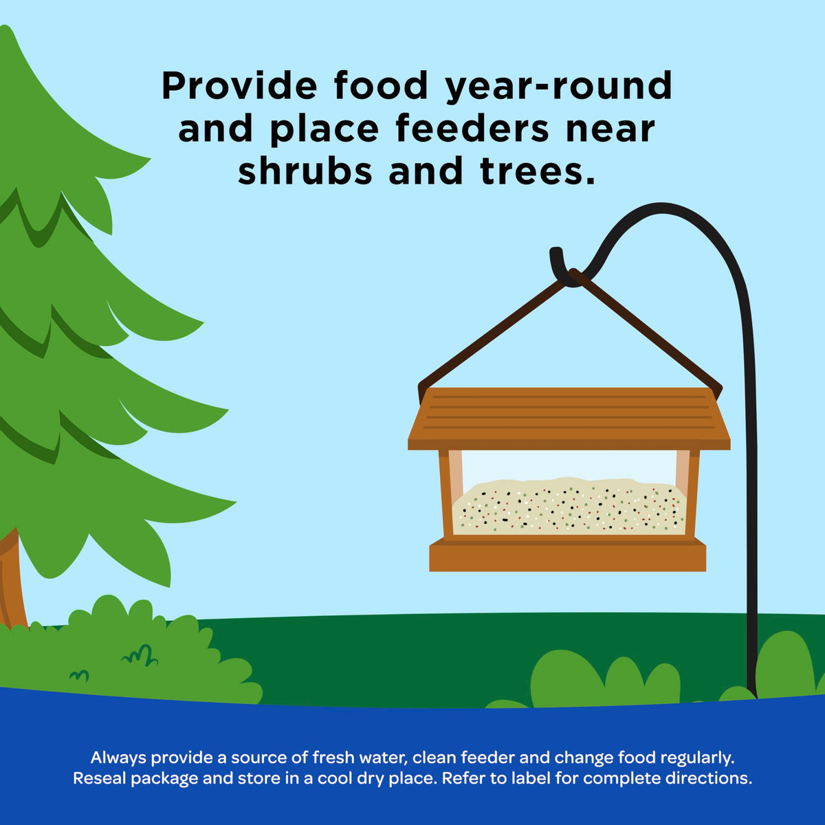 Kaytee Shelled Peanuts attract Indigo Buntings in the plants