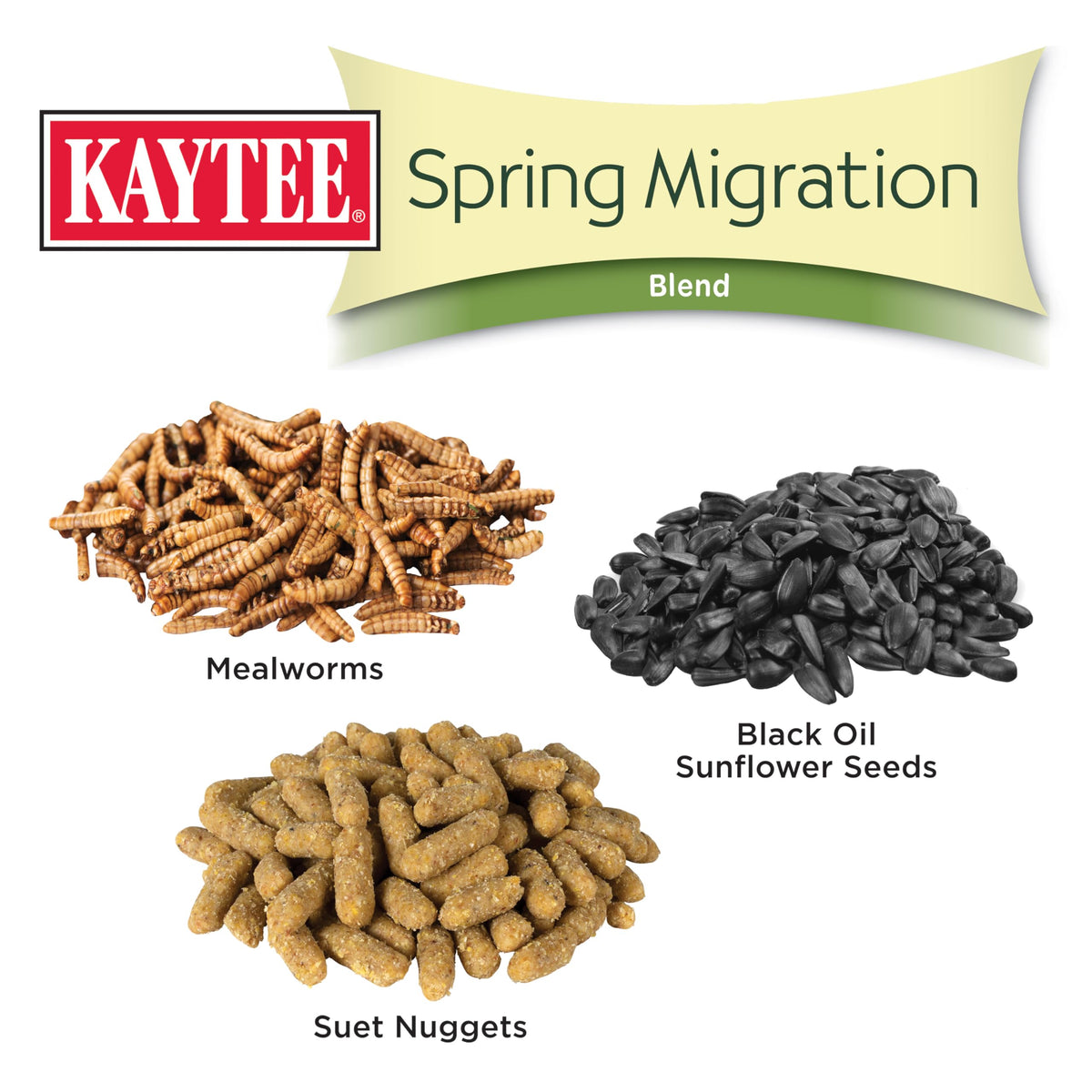 Closeup of Kaytee peanuts in Spring Migration Seed Blend