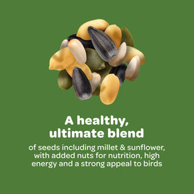 Feeder with large ports paired with Kaytee Nut & Fruit Blend for easy access.
