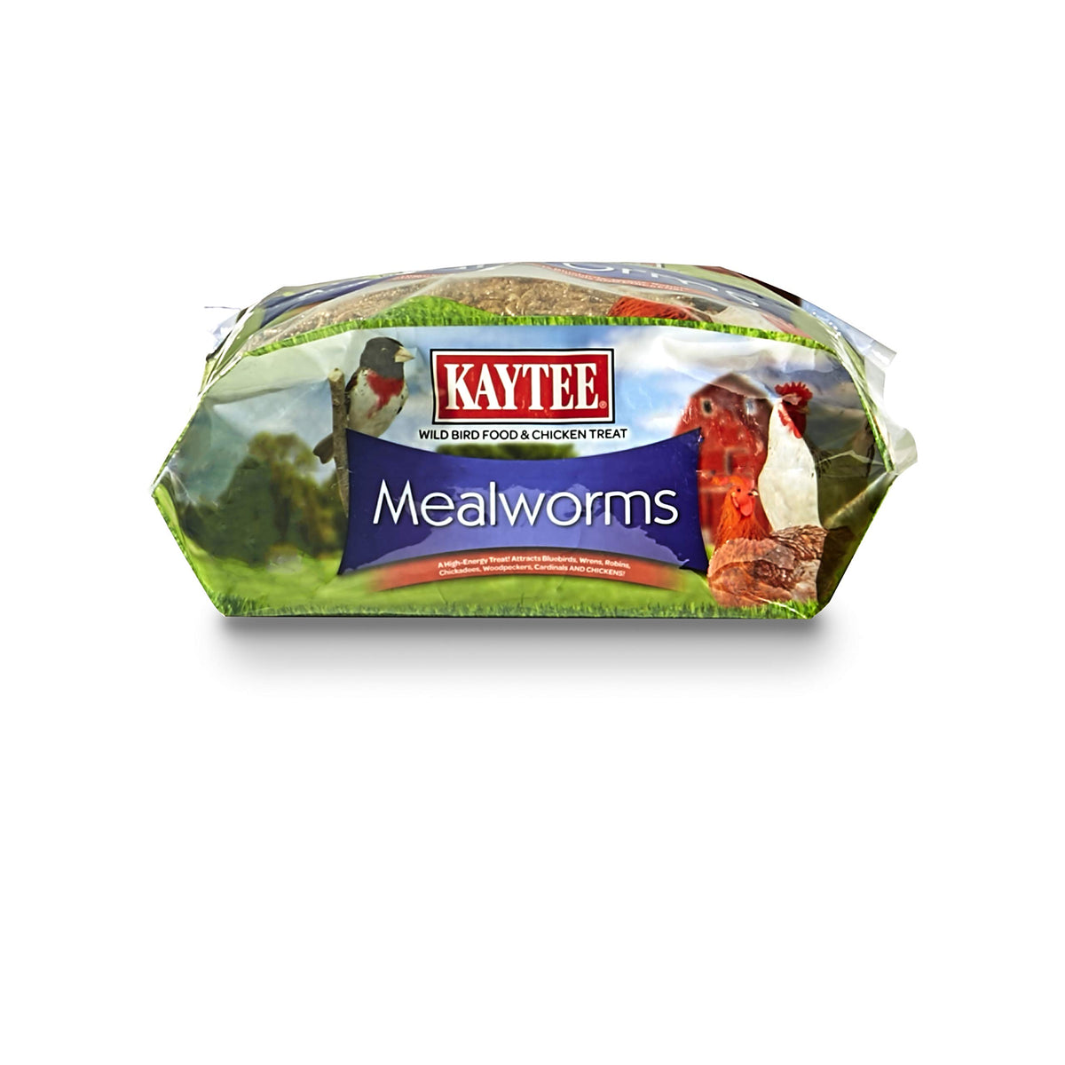 Kaytee mealworms 2 lb packaging ideal for frequent feeders.