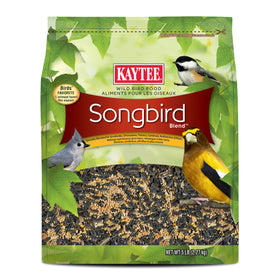 Kaytee Wild Bird Songbird Blend 5 lb bag front, ready to attract colorful songbirds.