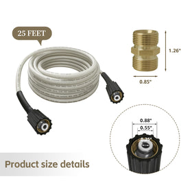 KazFFD 25ft braided hose offers long reach for outdoor cleaning.
