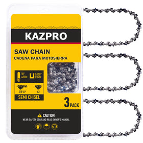 KAZPRO 18-inch chain with 62 drive links for efficient cutting.