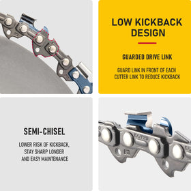 KAZPRO chain fits Echo, Ego, Poulan, Craftsman, Greenworks models.