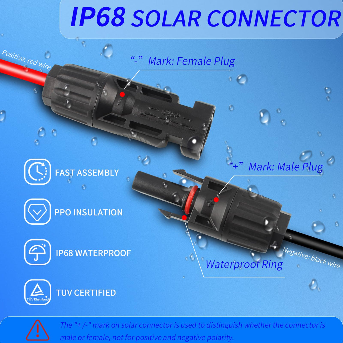 kbaoele 10ft extension cable with 10AWG for low-resistance power