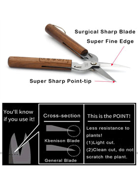 Kbenison Point-tip allows access to tight spaces for trimming.
