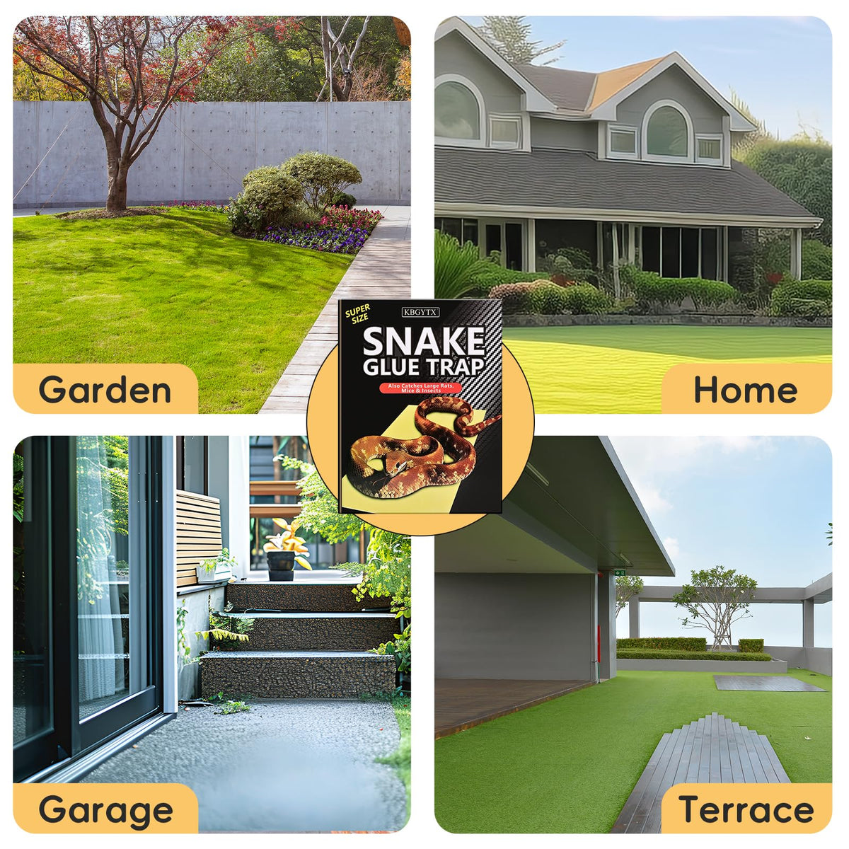 KBGYTX 4-pack snake glue traps ready for quick deployment