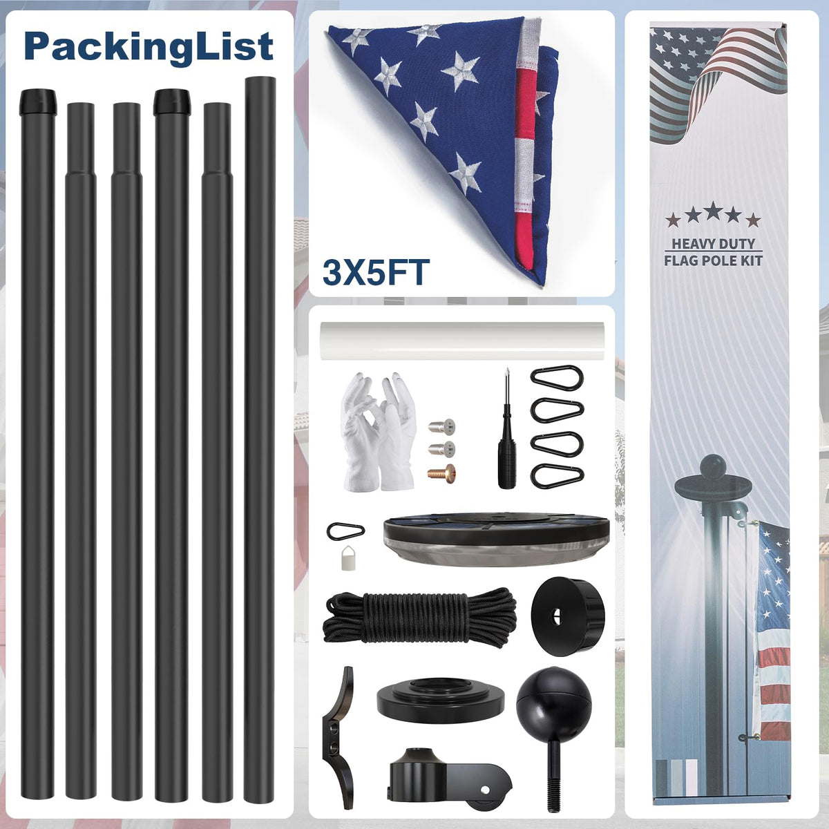 KBLOONG wind resistant flag display ideal for yard or commercial spaces