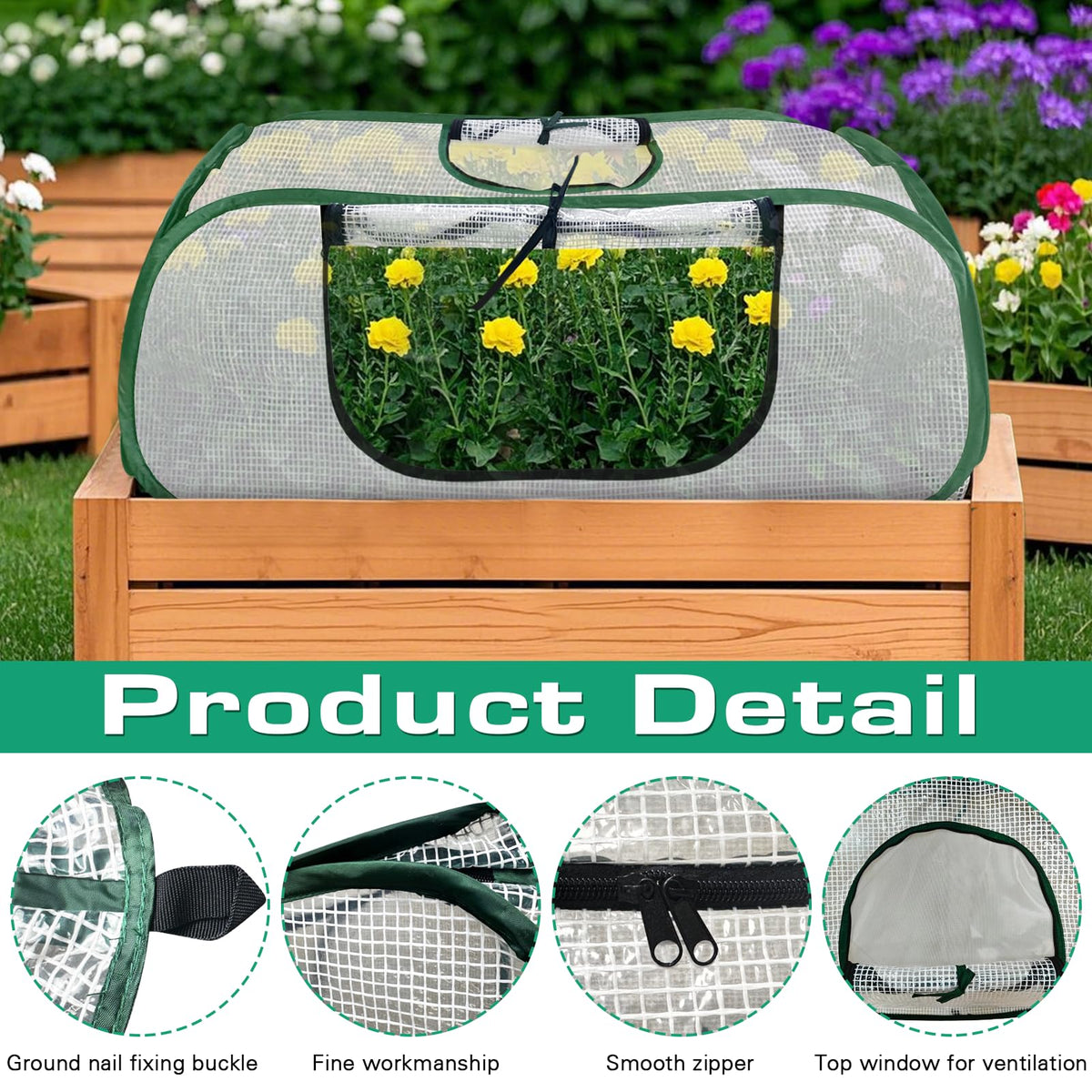 KBOROVER dual-side zippers enable controlled ventilation and convenient plant access